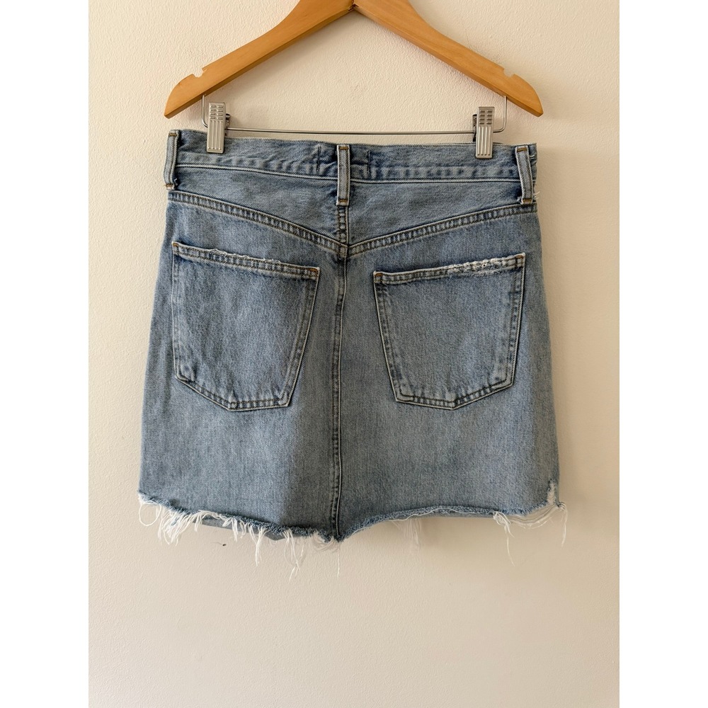 Agolde Criss Cross Denim Skirt Light/ Mid Wash Size 26 - Picture 2 of 10